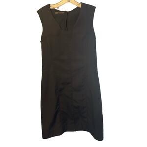 NAU Black Sleeveless V-Neck Sheath Dress, Cocktails, LBD, Career, Resort, 6